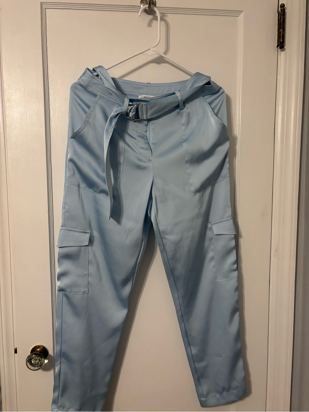 Calvin Klein Light Blue Cargo Jogger Pants with Belt